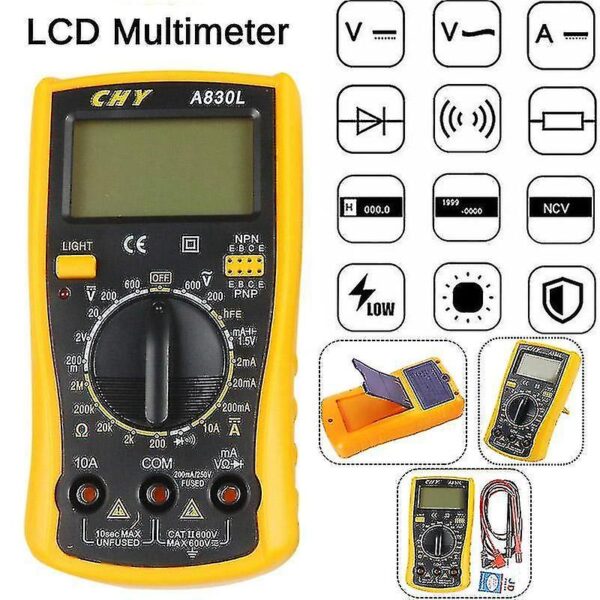 Digital LCD Multimeter Voltmeter Ammeter DC AC OHM Volt Current Tester - Image 2