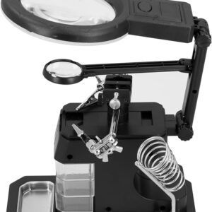 3rd Helping Hand Clip Clamp LED Magnifying Glass Soldering Iron Stand Magnifier Welding Rework Repair Holder Tools pcb fixture