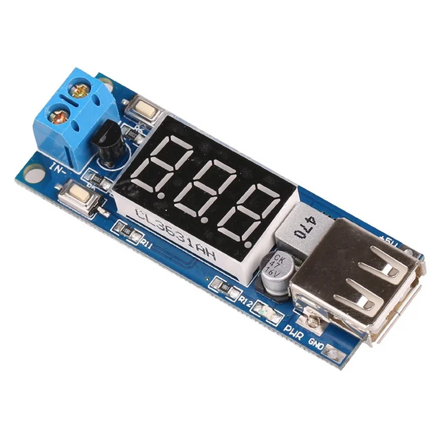 DC To DC 2A USB Charger 4.5-40V To 5V Step-down Buck Converter Voltmeter Module