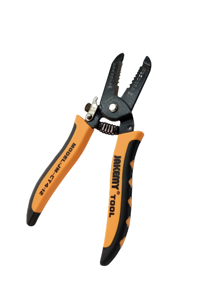 JAKEMY JM-CT4-12 Wire Stripper Clamp 7.0inch Wire Cable Side Cutter Cutting Snips Flush Pliers Nipper Terminal Crimping Tool