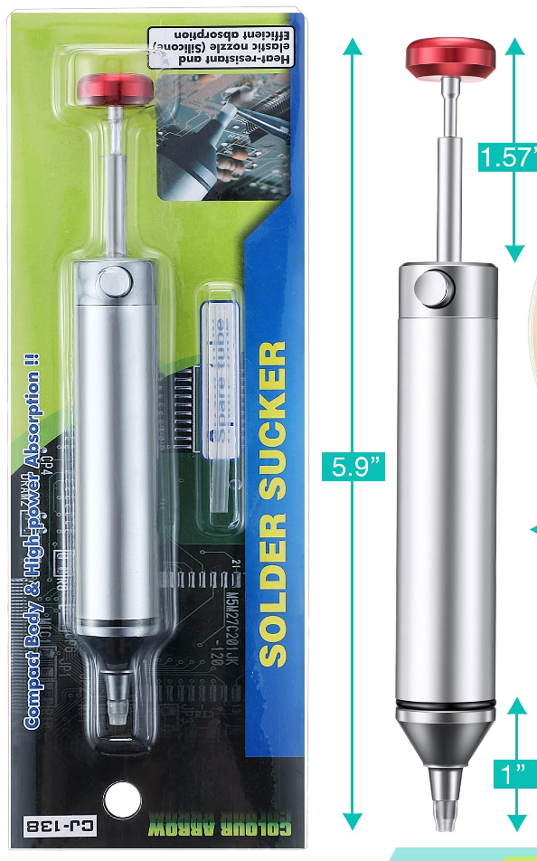 CJ-138 silicone nozzle aluminum alloy powerful desoldering pump, manual vacuum soldesolder suckerr sucker, soldering gun - Image 2