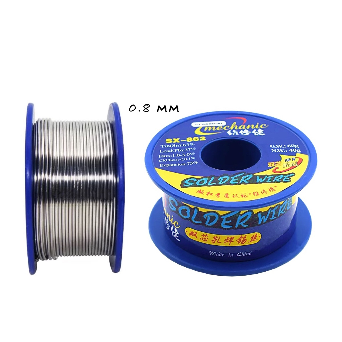 Mechanic SX862 Double Rosin Hole Solder wire 0.8MM 60g