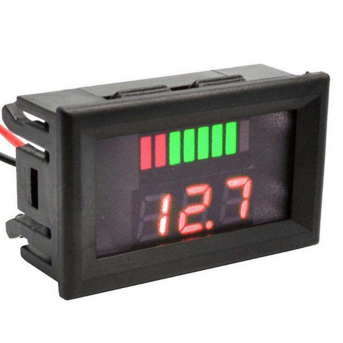 Battery Charge Level Indicator DC 12V-72V for Lithium Battery Capacity Meter Tester Red Display LED Test Voltmeter