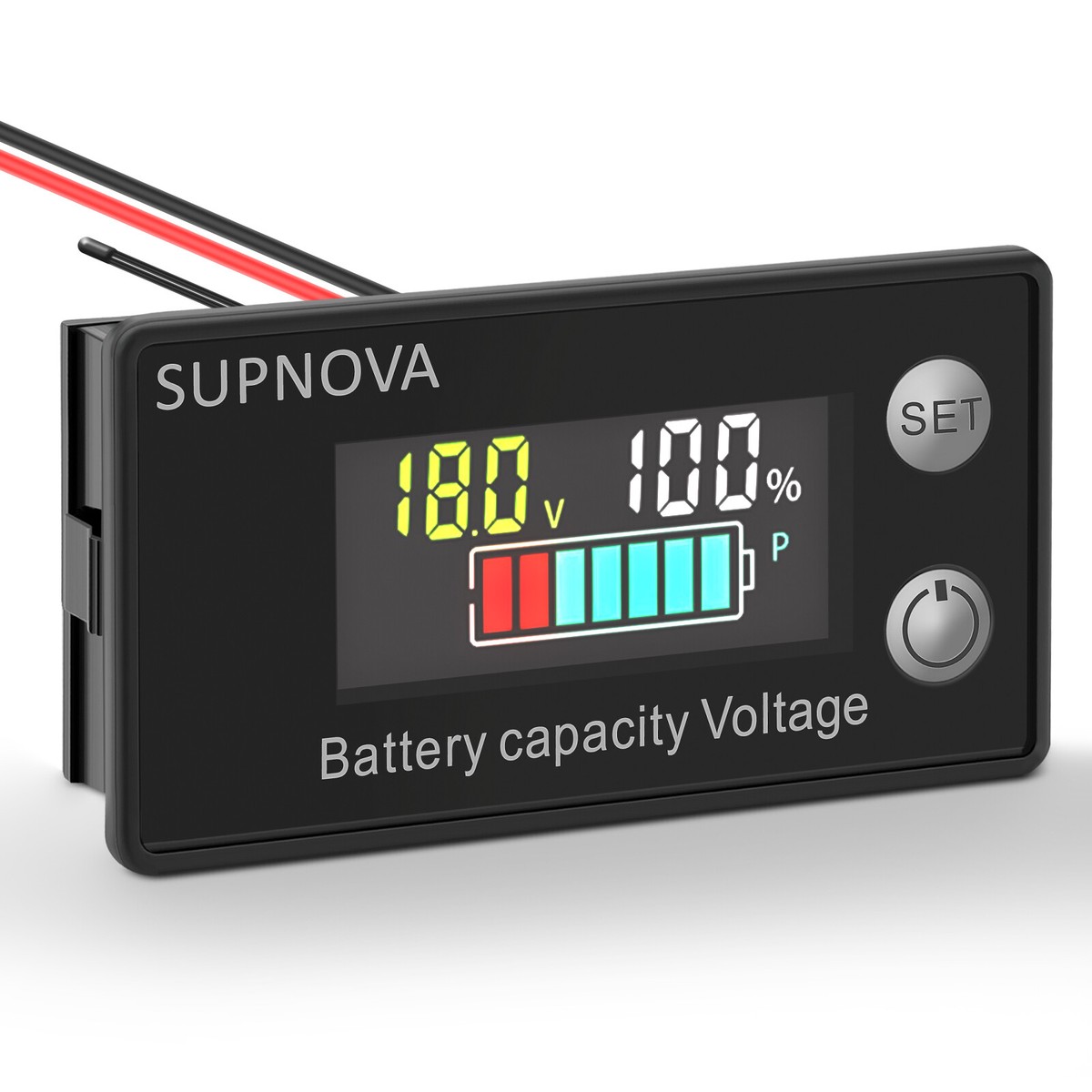 SUPNOVA LCD Color Screen DC Voltmeter Lithium Storage Battery Meter