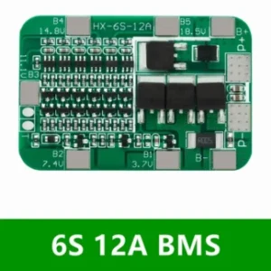 6S 12A 24V Lithium Battery Protection Board with Balance Function BMS for 18650 Li-ion